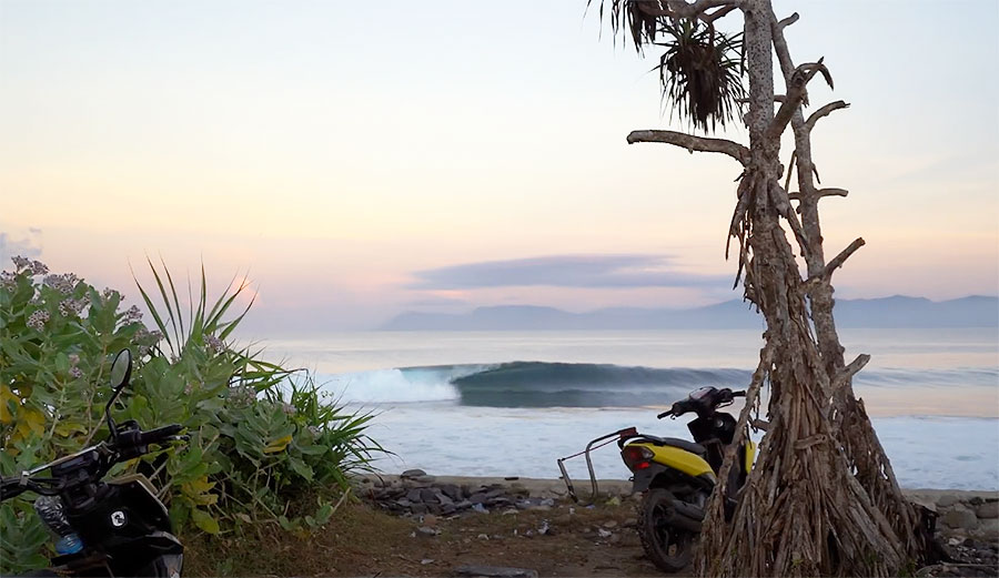 Mason Ho surfing in Indonesia