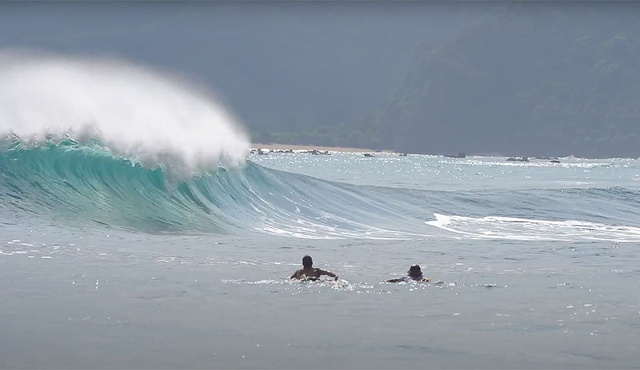Mason Ho and Sheldon Paishon surfing in Indonesia