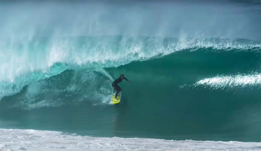 A surfer rides a barrel on the East Coast of Australia.
