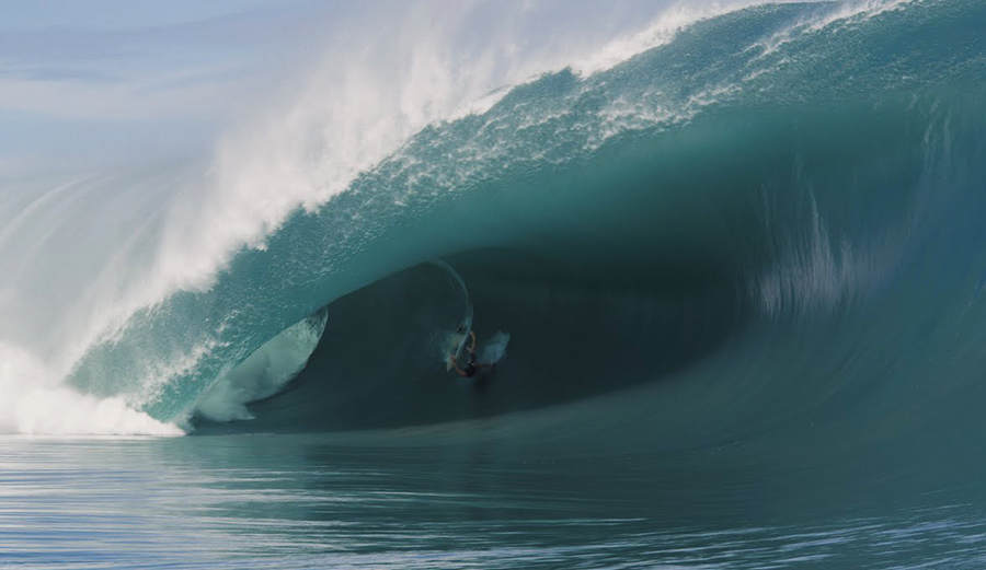 A gnarly wave at Teahupoo