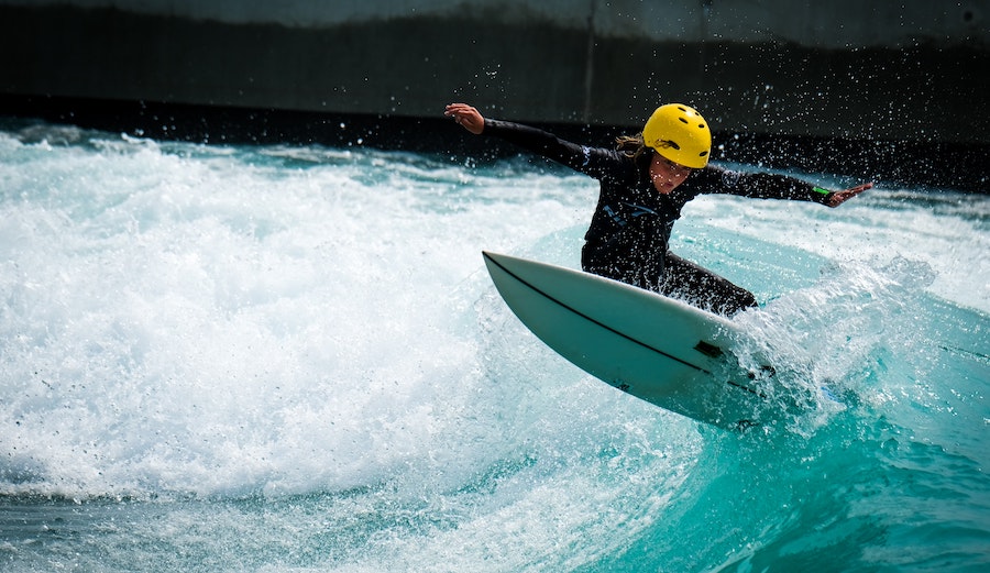 grom with a helmet at The Wave in Bristol