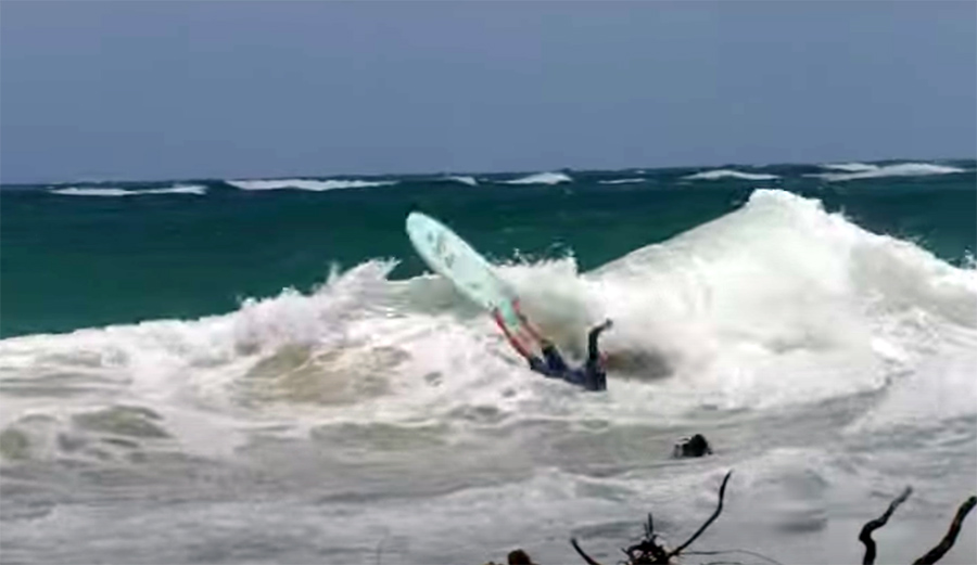 Jamie O'Brien surfing a weird wave