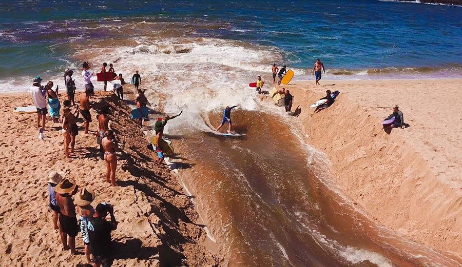 Jamie O'Brien surfing Waimea River