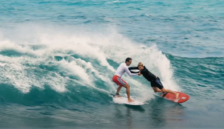 John John Florence and Koa Rothman surfing