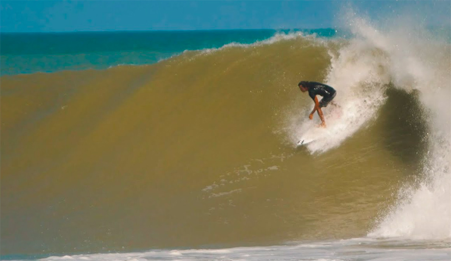 A big wave in Oaxaca, Mexico