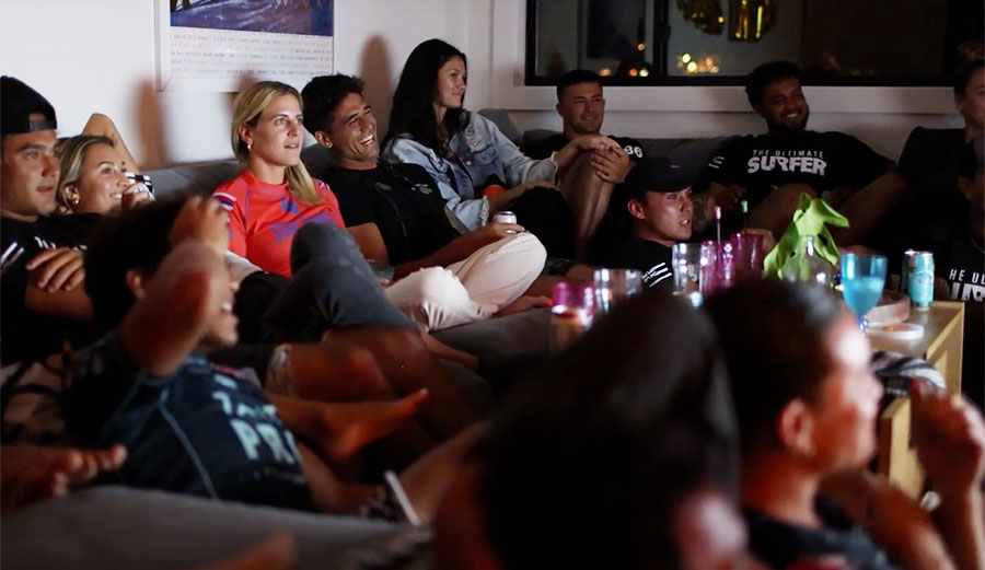 Zeke Lau watching The Ultimate Surfer