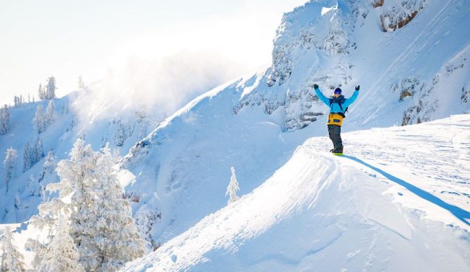 Hiking and aspirational lifestyles on a beautiful powder morning at Alpine Meadows