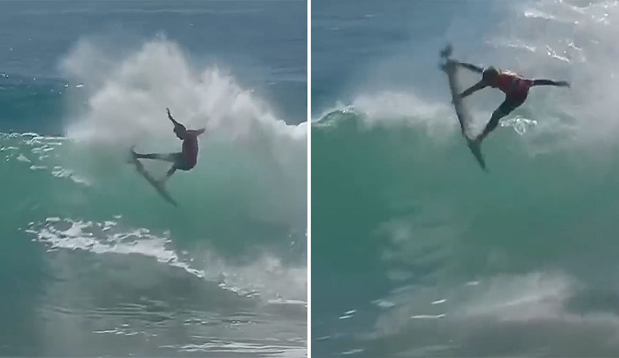 Gabriel Medina and Filipe Toledo surfing