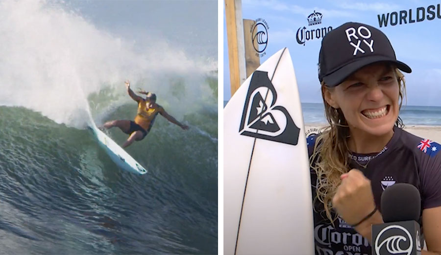 Stephanie Gilmore surfing