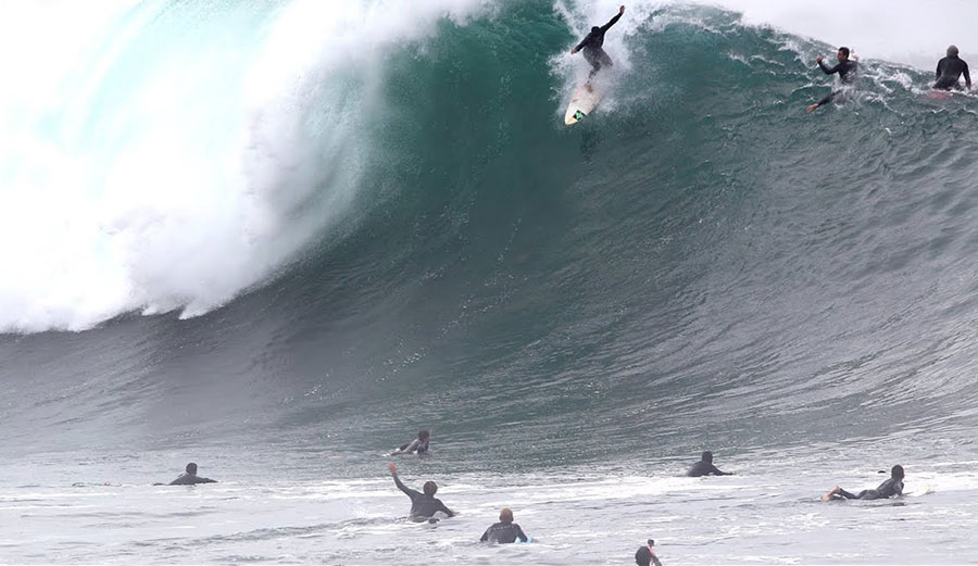 surfing footage at the Wedge