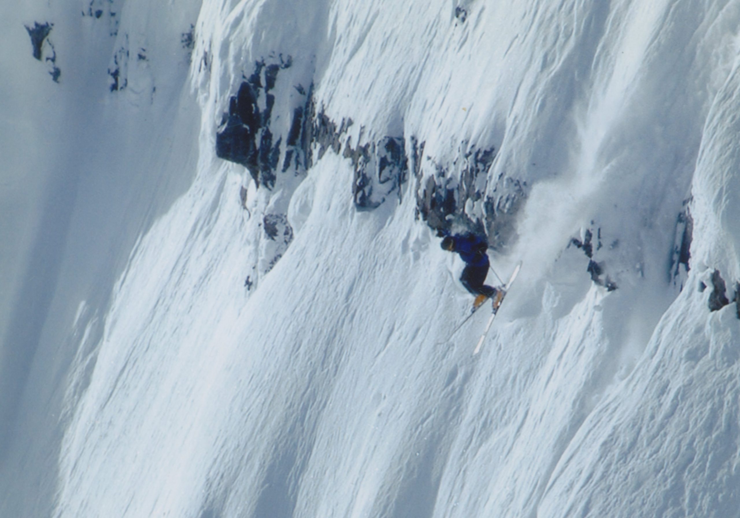 Erik skis down Triple Cliffs