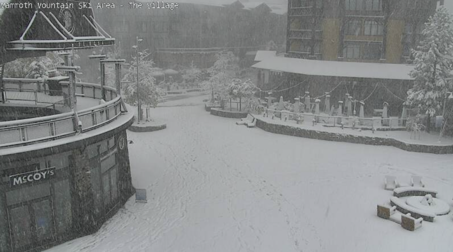 Mammoth Mountain village snow