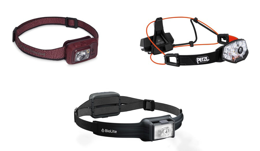 Petzl Black Diamond and Biolite Headlamps