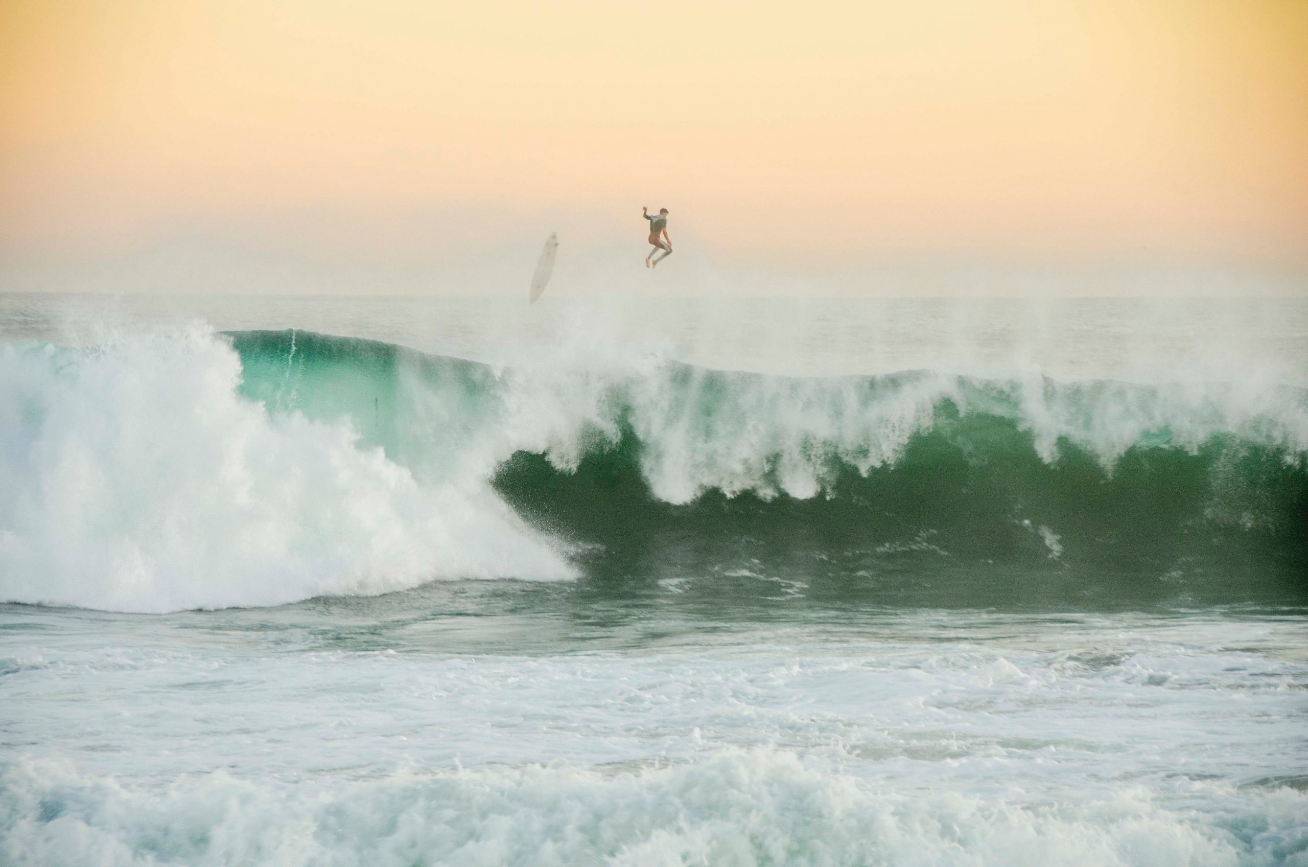 kicking out on a powerful wave