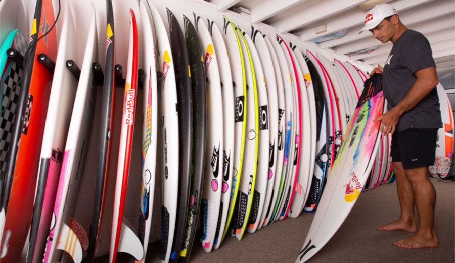 Julian Wilson surfboard quiver