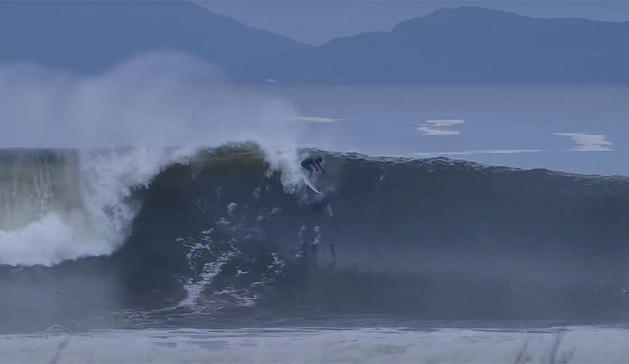 Conor Maguire surfing in Ireland