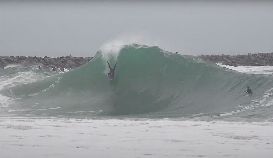 The Wedge surfing wipeout