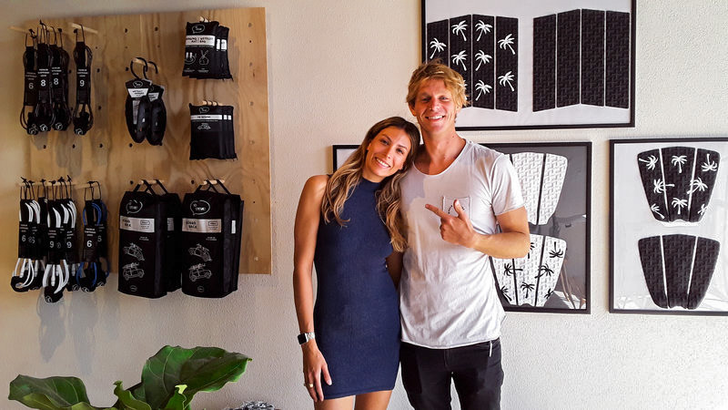 stevie and his wife at their new shop
