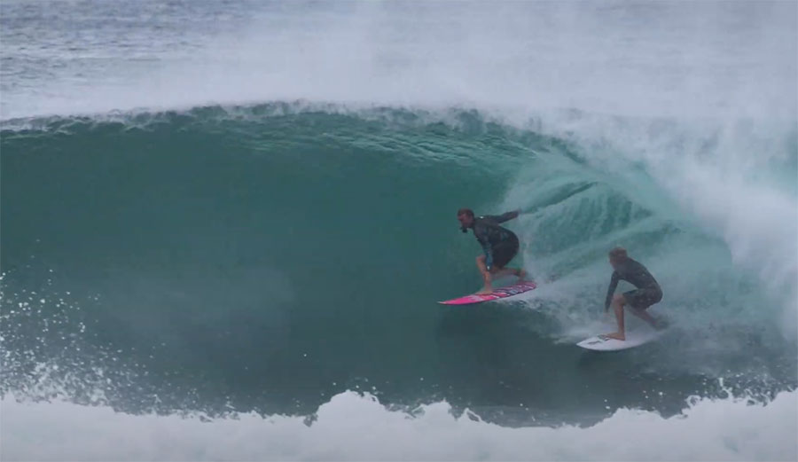 Jamie O'Brien and John John Florence surfing