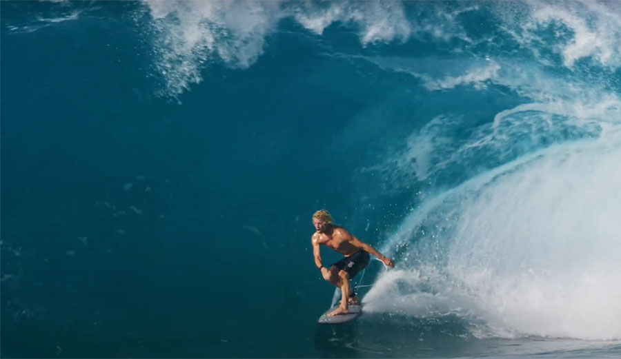 John John Florence surfs a sandbar double up