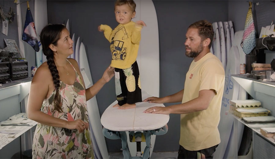 Kimi Werner making surfboard