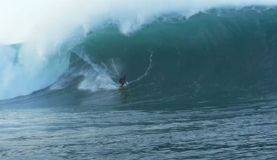Nic von Rupp surfing at Nazare