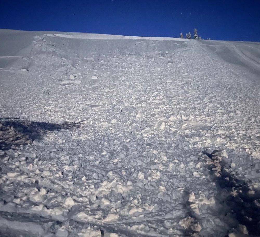Closeup of the slide avalanche in Big Holes