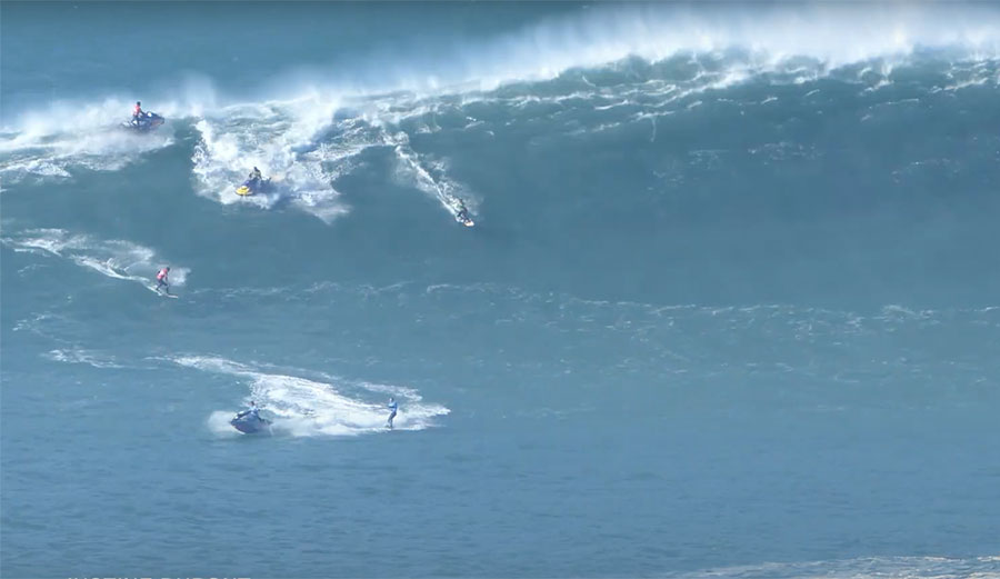 tow surfing at Nazaré