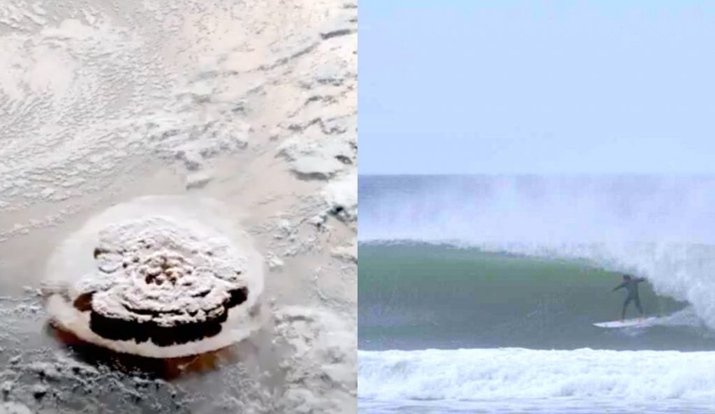 Underwater Volcano Tsunami Tonga Surfing Mexico