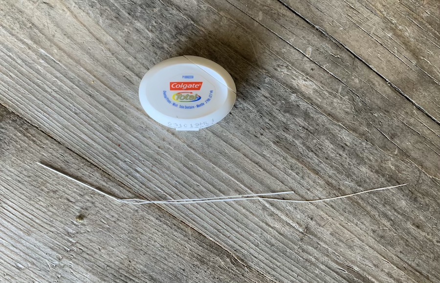 dental floss wetsuit repair