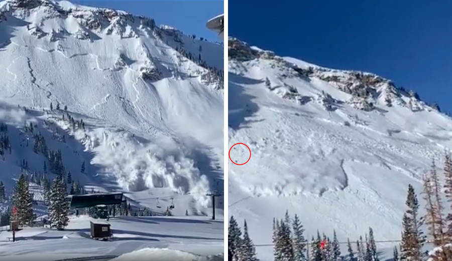 Footage of Massive Controlled Avalanche at Alta Ski Resort Shows Patrollers Getting Caught