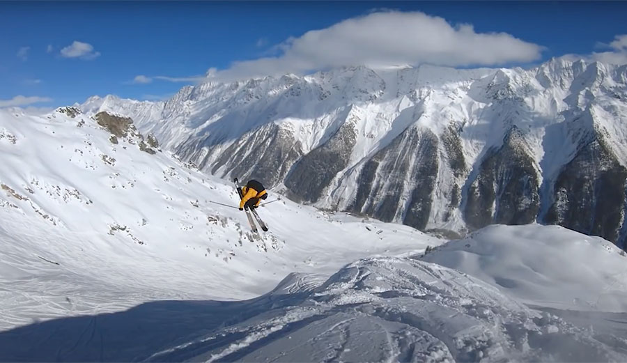 Candide Thovex skiing in Switzerland
