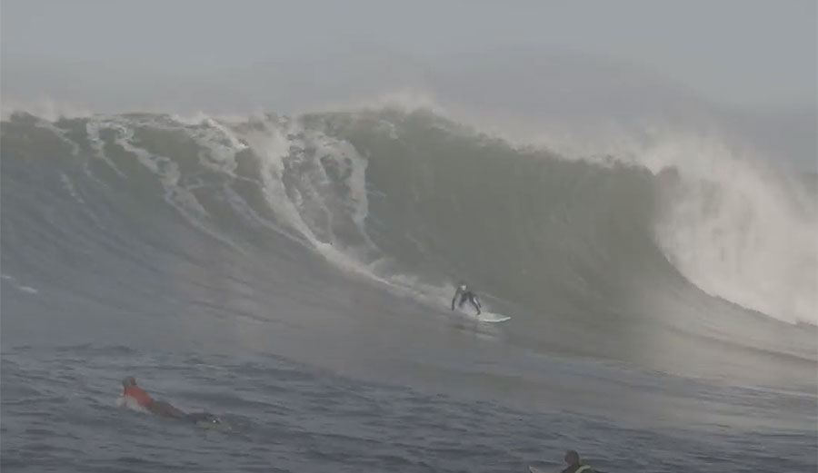 Kai lenny and Ian Walsh surfing Maverick's