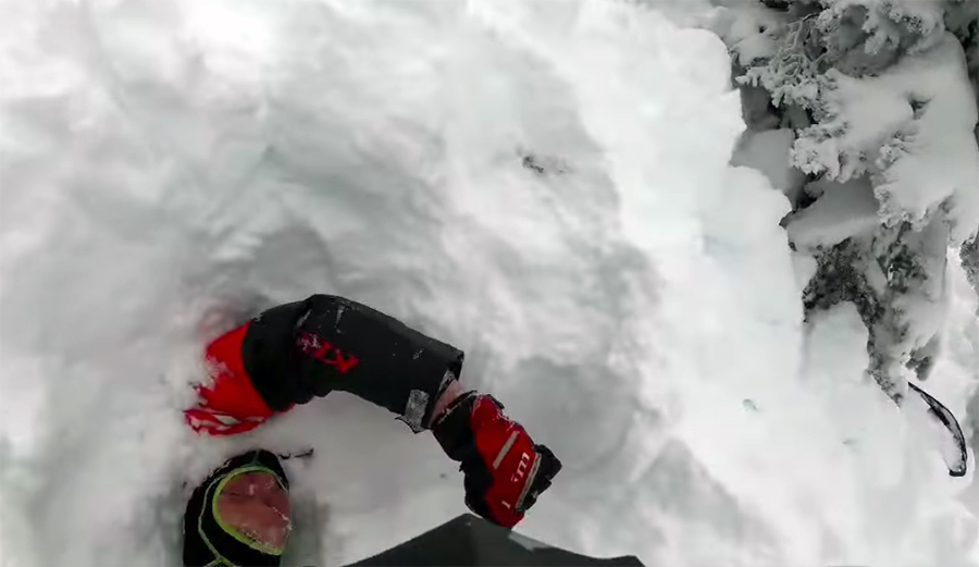 Terrifying Video Shows Snowmobiler Getting Completely Buried by Avalanche