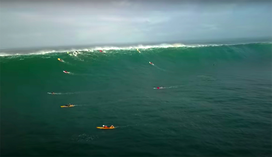 Drone Footage Illustrates Exactly What It's Like to be Caught Inside at Waimea Bay