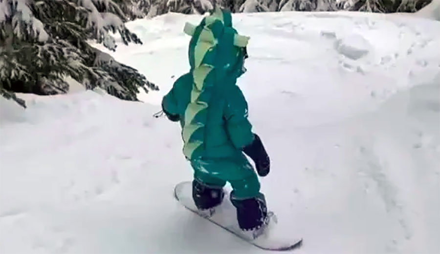 A Dad Mic'd Up His 4-Year-Old Daughter While Snowboarding; It's Adorable