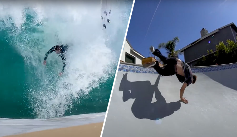 Greyson Fletcher surfing and skating
