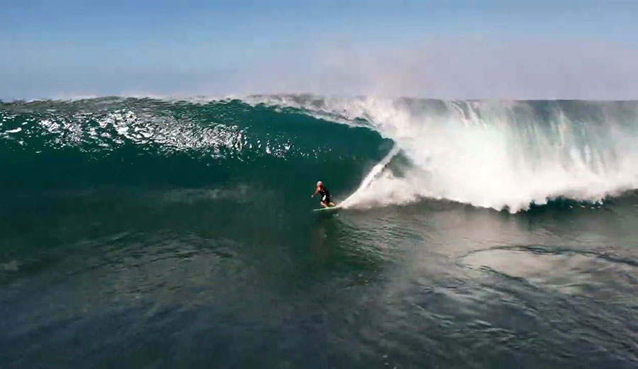 This Is Drone Footage of 64-Year-Old Mike Ho Getting Barreled