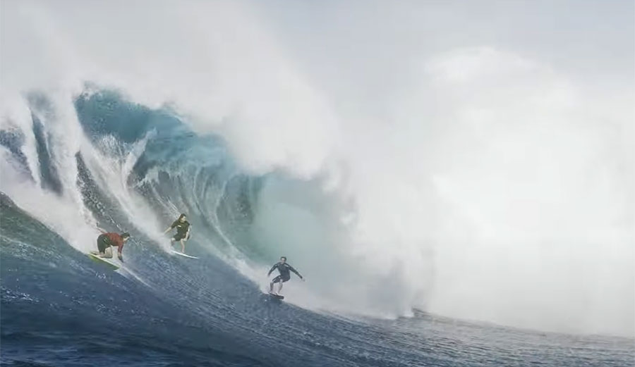 Kai Lenny surfing Jaws