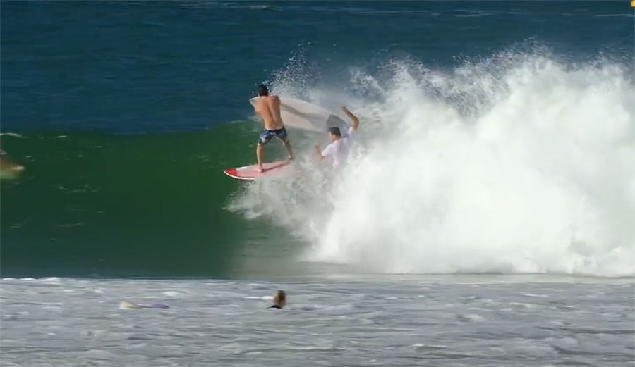 Mitch Parkinson take Joel Parkinson surfboard