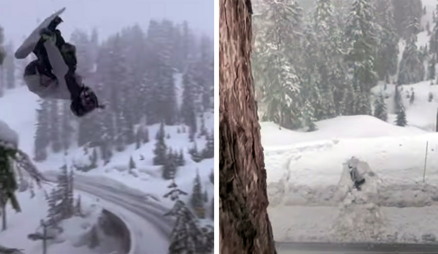 Snowboarder Posts Video Demonstrating How Not to Hit the Mt. Baker Road Gap