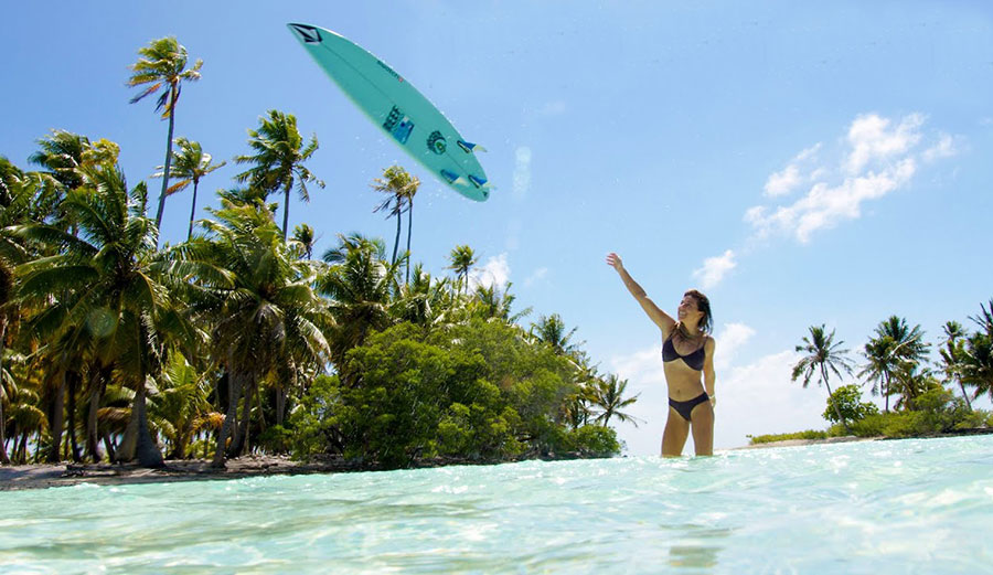 Coco Ho surfing French Polynesia