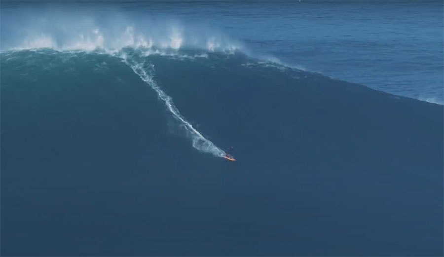 Italo Ferreira surfing Nazaré