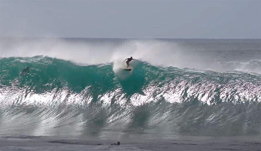 Pipeline surfer in lip