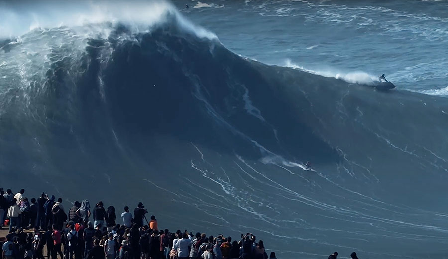 Nic von Rupp surfing Nazaré