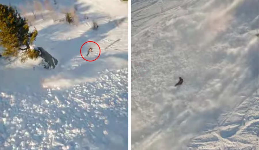 Skier Backflips into Serious Avalanche During a Freeride World Tour Qualifying Event