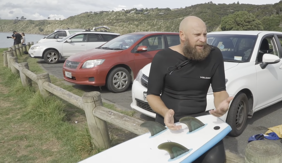 kook shaming raglan surf report fins backwards