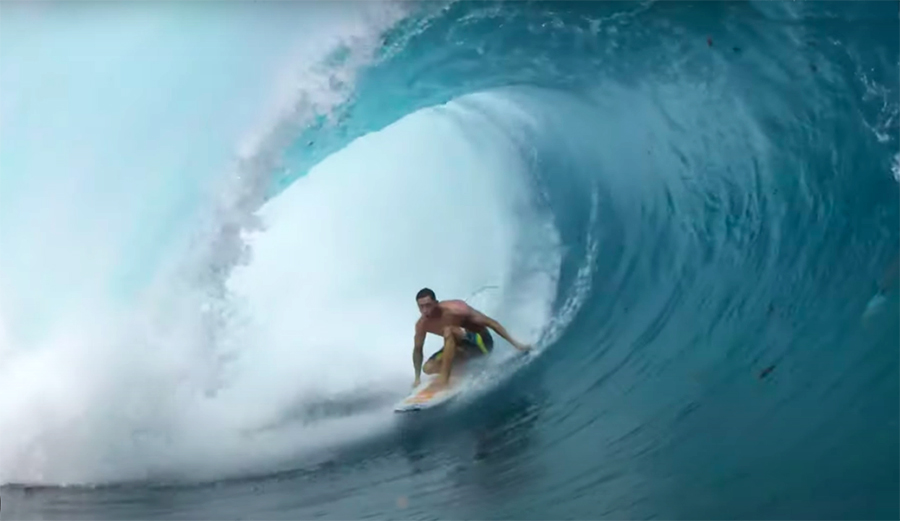 Eli Olson Scores One of the First 'Massive' Teahupo'o Paddle Swells of the Year