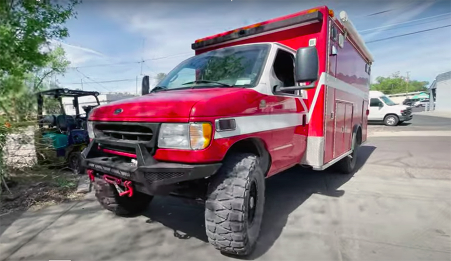 This Retired Firefighter Created a 4x4 Road-Tripping Machine Out of an Old Ambulance