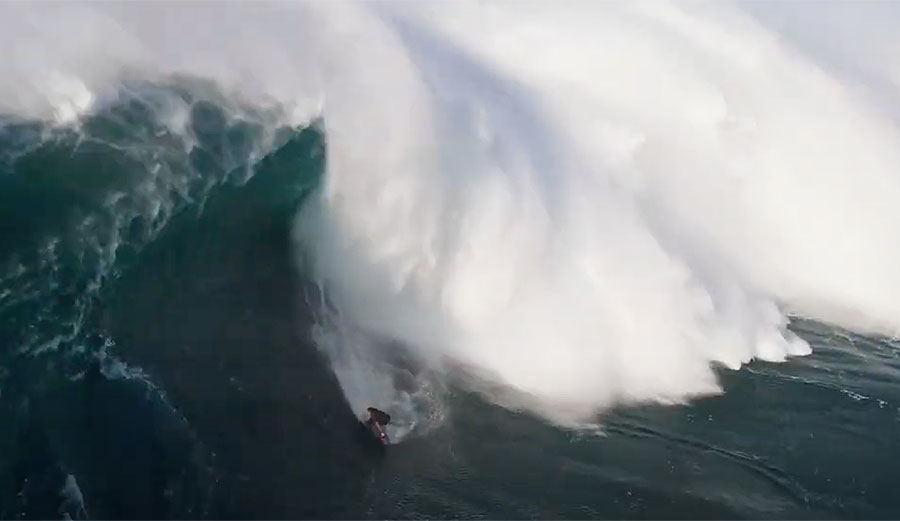 Kai Lenny surfing Jaws